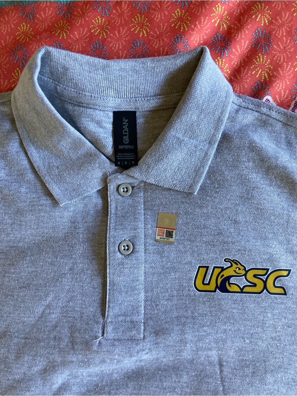 NEW UCSC Santa Cruz Polo shirt gildan Softstyle Heather Gray Crewneck